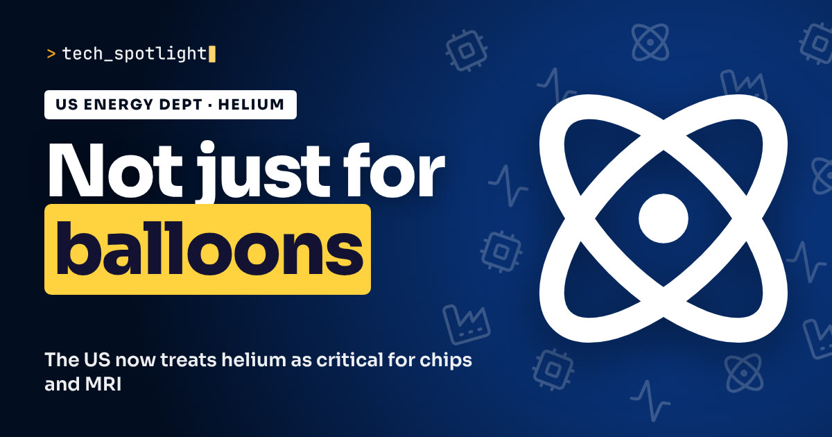 Poster in deep blue with an atom symbol and the words 'Not just for balloons' about helium